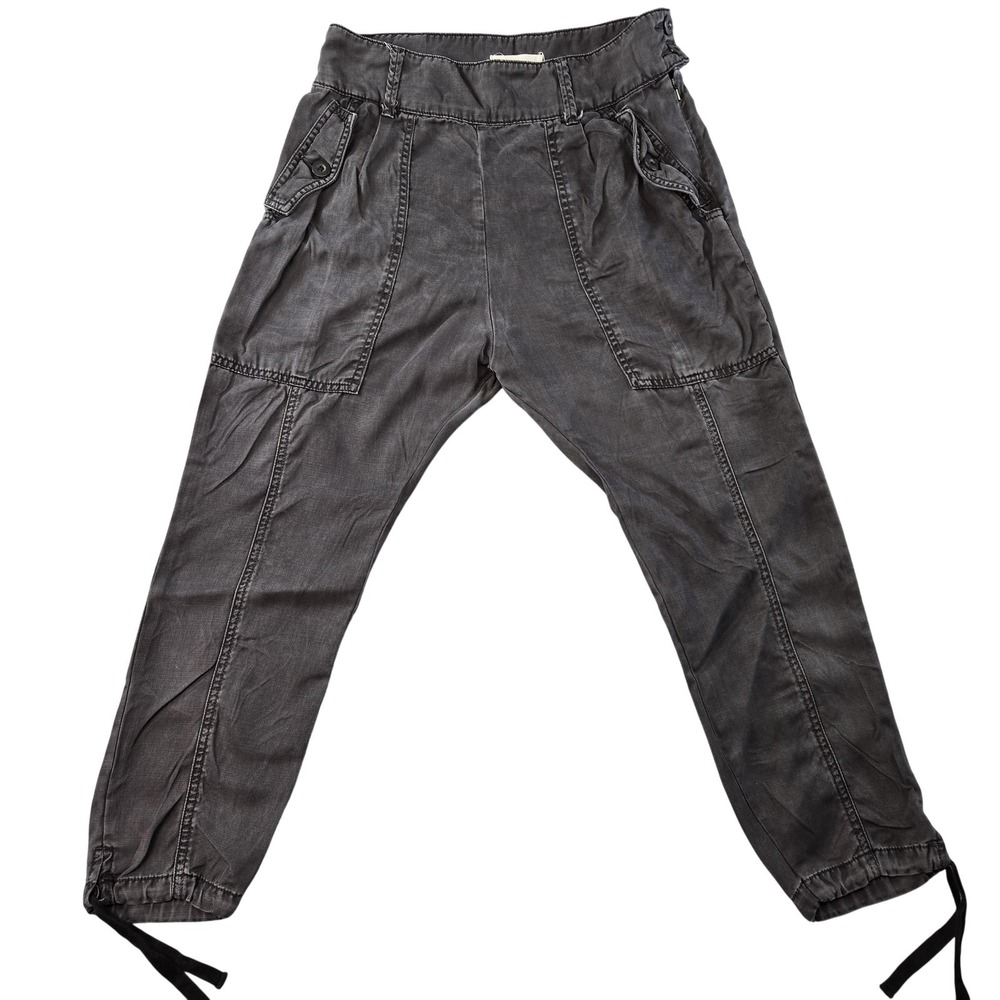 Anthropologie Pants Womens 2 Gray Jogger Twill Pleated Elastic Waist Cuffed